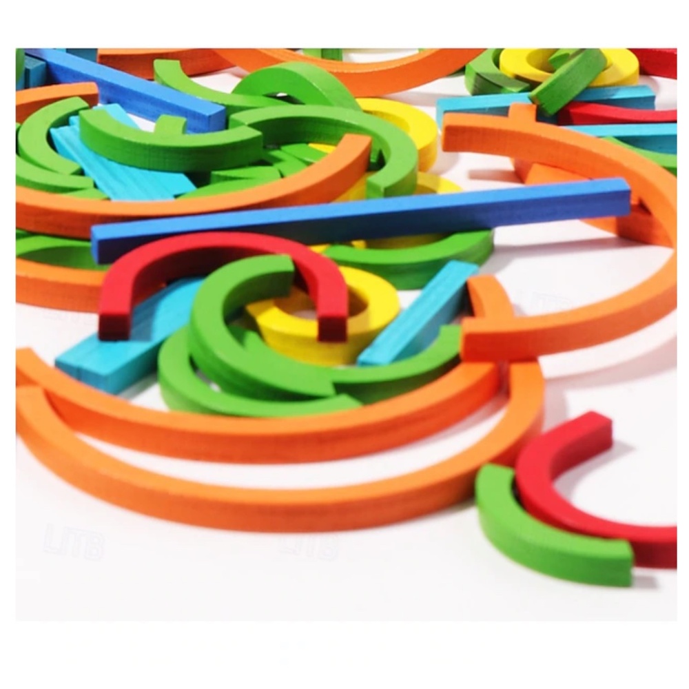 NWT Sticks and Rings Wooden Shapes Colors Educational Toy Set - Picture 6 of 16